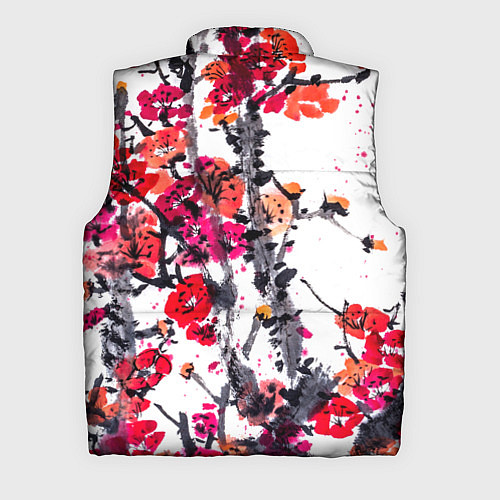 Мужской жилет Живописная ветка сакуры / 3D-Светло-серый – фото 2