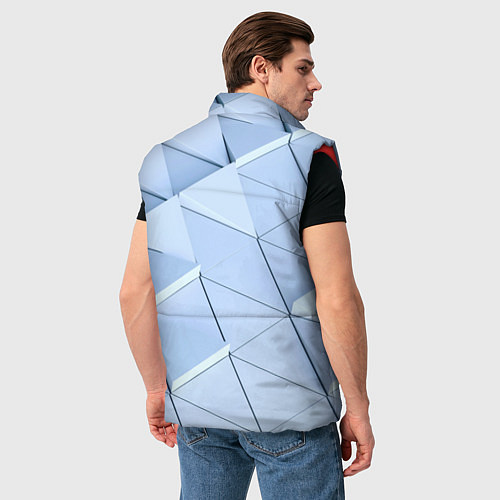 Мужской жилет Паттерн из треугольников / 3D-Красный – фото 4