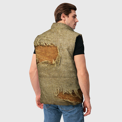 Мужской жилет Старая рваная мешковина - авангард / 3D-Черный – фото 4