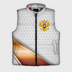 Мужской жилет Герб РФ с золотой вставкой, цвет: 3D-красный