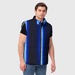 Мужской жилет Неоновое синее свечение, цвет: 3D-светло-серый — фото 2