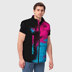 Мужской жилет Poppy Playtime - neon gradient: по-вертикали, цвет: 3D-черный — фото 2