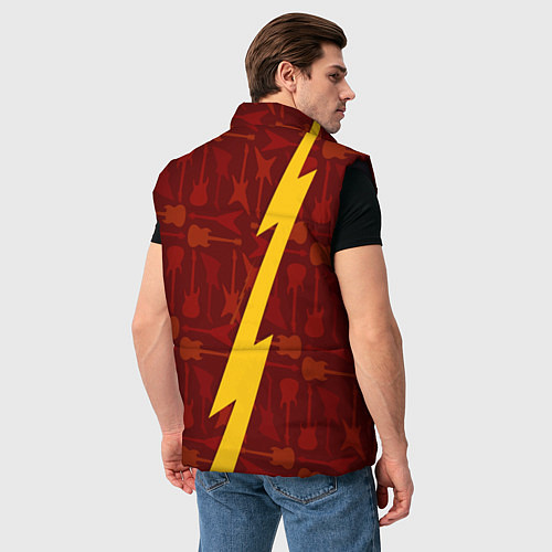 Мужской жилет Metallica гитары и молния / 3D-Черный – фото 4