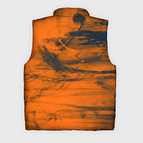 Мужской жилет Абстрактная оранжевая поверхность и чёрные тени / 3D-Светло-серый – фото 2