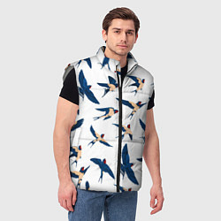 Мужской жилет Ласточки парят в небе, цвет: 3D-светло-серый — фото 2