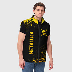 Мужской жилет Metallica - gold gradient: надпись, символ, цвет: 3D-черный — фото 2