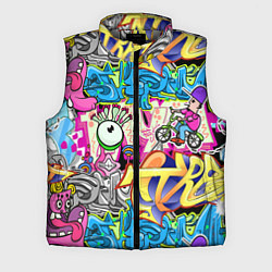 Мужской жилет Велосипедист и глаз граффити, цвет: 3D-светло-серый