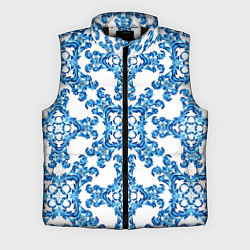 Мужской жилет Гжель рисунок цветы, цвет: 3D-черный