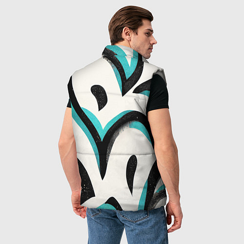 Мужской жилет Узоры в стиле граффити / 3D-Светло-серый – фото 4