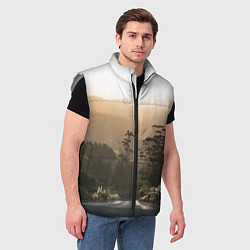 Мужской жилет Дорога в закaт, цвет: 3D-светло-серый — фото 2