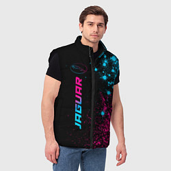 Мужской жилет Jaguar - neon gradient: по-вертикали, цвет: 3D-черный — фото 2