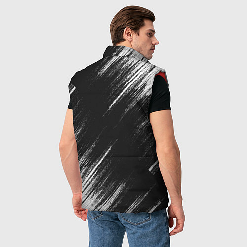 Мужской жилет Киберпанк - Потертости - Samurai / 3D-Красный – фото 4