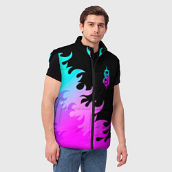 Мужской жилет Slipknot неоновый огонь, цвет: 3D-черный — фото 2