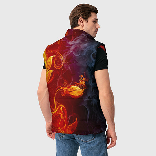 Мужской жилет Огненный цветок с дымом / 3D-Красный – фото 4