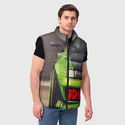 Мужской жилет JDM машина зеленая тюнингованная, цвет: 3D-черный — фото 2