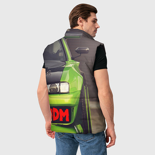 Мужской жилет JDM машина зеленая тюнингованная / 3D-Черный – фото 4
