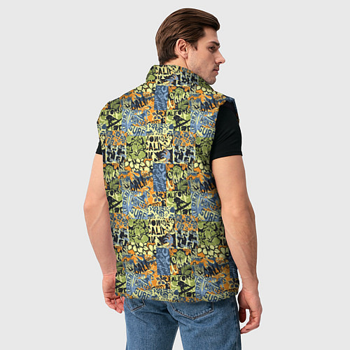 Мужской жилет Серфинг и волны / 3D-Черный – фото 4