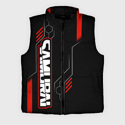 Мужской жилет Samurai - Красный техно - Киберпанк, цвет: 3D-черный