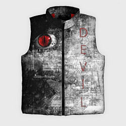 Мужской жилет Дьявольские женские глаза с буквами на чб фоне