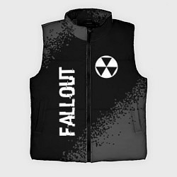 Мужской жилет Fallout glitch на темном фоне: надпись, символ