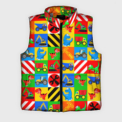 Мужской жилет Машинки и динозаврики в кубиках