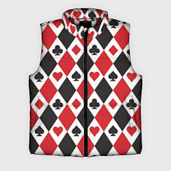 Мужской жилет Фон из карточных мастей, цвет: 3D-красный