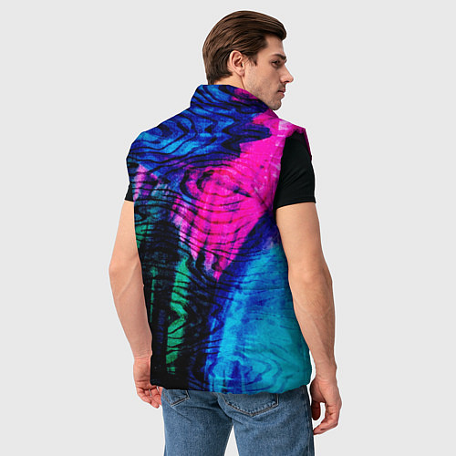 Мужской жилет Неоновые краски - абстракция / 3D-Черный – фото 4