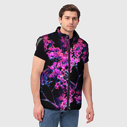 Мужской жилет Цветочки арт, цвет: 3D-светло-серый — фото 2