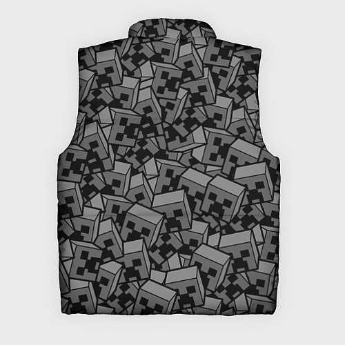 Мужской жилет Головы криперов - Майнкрафт - ЧБ / 3D-Светло-серый – фото 2
