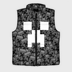 Мужской жилет Головы криперов - Майнкрафт - ЧБ, цвет: 3D-светло-серый