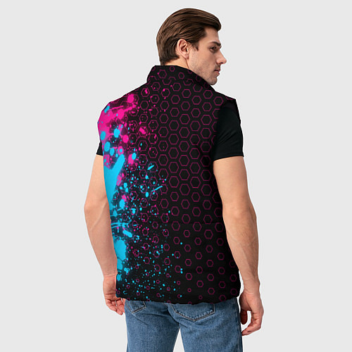 Мужской жилет Mercedes - neon gradient: по-вертикали / 3D-Черный – фото 4