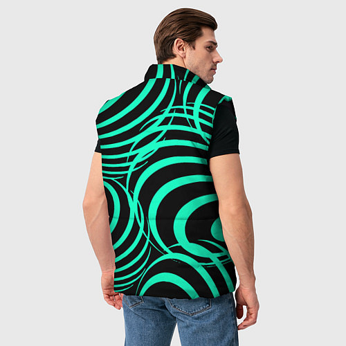 Мужской жилет Зелёные полоски / 3D-Черный – фото 4