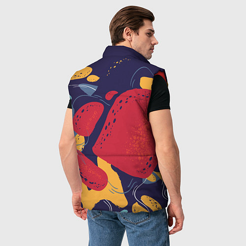 Мужской жилет Красное абстрактное пятно / 3D-Красный – фото 4