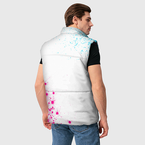 Мужской жилет Barcelona neon gradient style: надпись, символ / 3D-Черный – фото 4