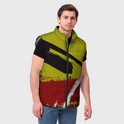 Мужской жилет Множество красок на тёмно-зелёном фоне, цвет: 3D-светло-серый — фото 2