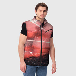 Мужской жилет Красный туман, царапины и краски, цвет: 3D-черный — фото 2