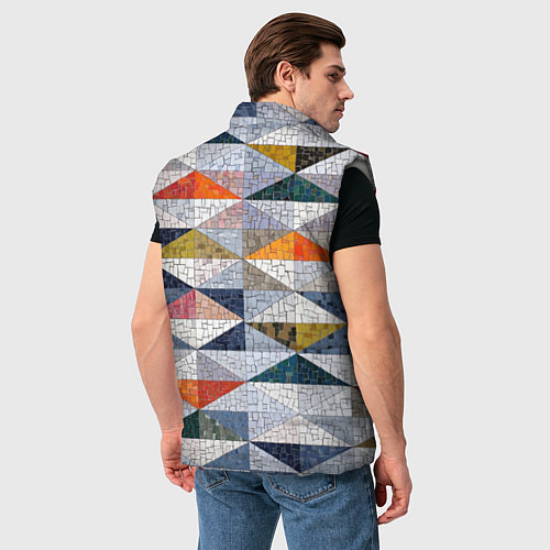 Мужской жилет Каменный разноцветный паттерн / 3D-Светло-серый – фото 4