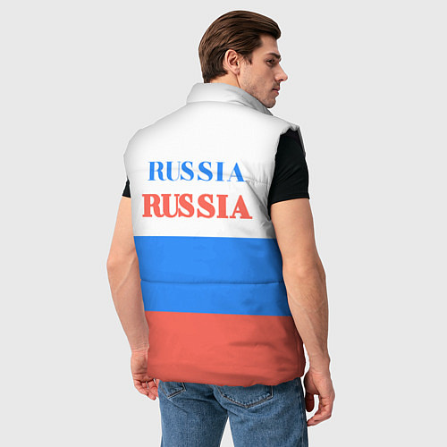 Мужской жилет Цвета флага России Russia / 3D-Черный – фото 4