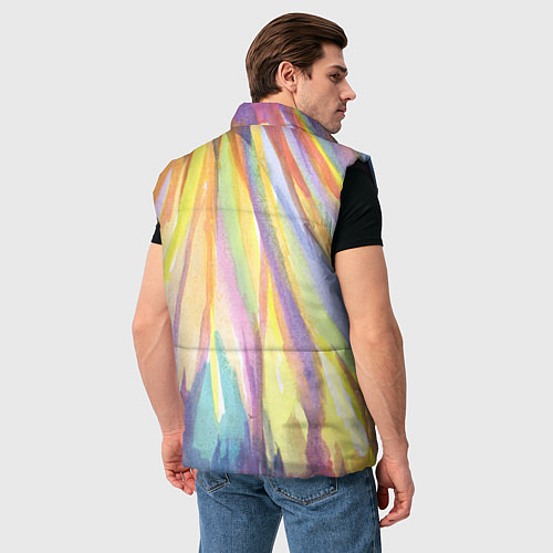 Мужской жилет Лучистая абстракция акварель / 3D-Черный – фото 4