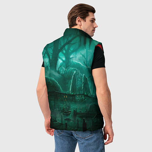 Мужской жилет Причал у болота / 3D-Красный – фото 4