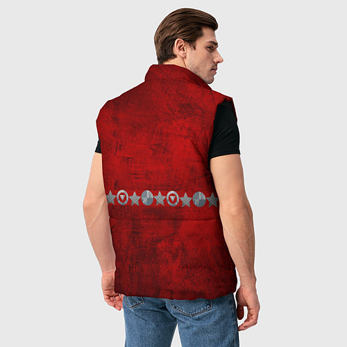 Мужской жилет Красный градиент / 3D-Черный – фото 4