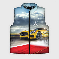 Мужской жилет Mercedes AMG V8 Biturbo на трассе, цвет: 3D-черный