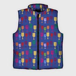 Мужской жилет Цветные фужеры паттерн, цвет: 3D-светло-серый