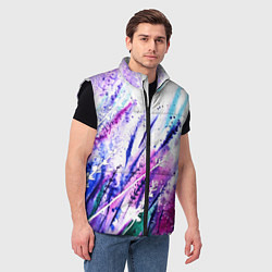 Мужской жилет Лавандовое поле, цвет: 3D-черный — фото 2