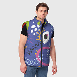 Мужской жилет Абстракция глаз корона, цвет: 3D-красный — фото 2