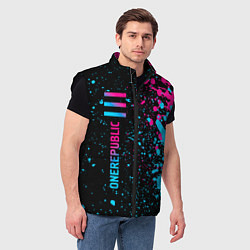 Мужской жилет OneRepublic - neon gradient: по-вертикали, цвет: 3D-черный — фото 2