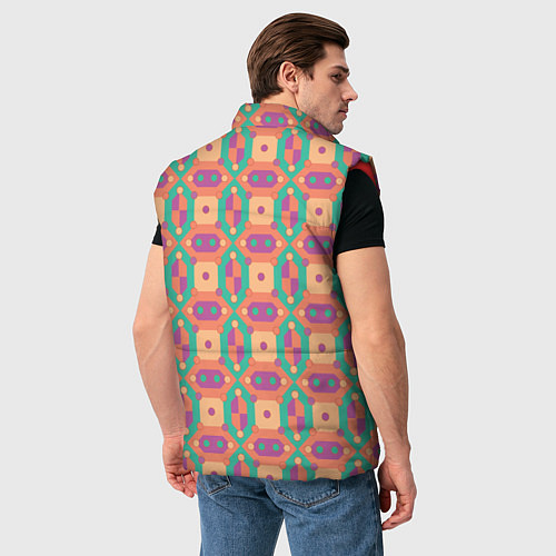 Мужской жилет Паттерн мозайка / 3D-Красный – фото 4