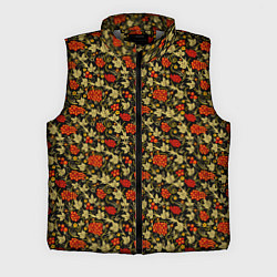 Мужской жилет Хохлома - красные ягоды