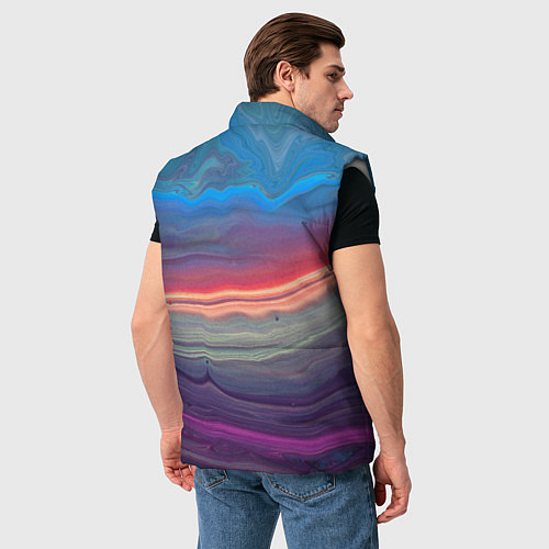 Мужской жилет Цветной переливающийся абстрактный песок / 3D-Светло-серый – фото 4