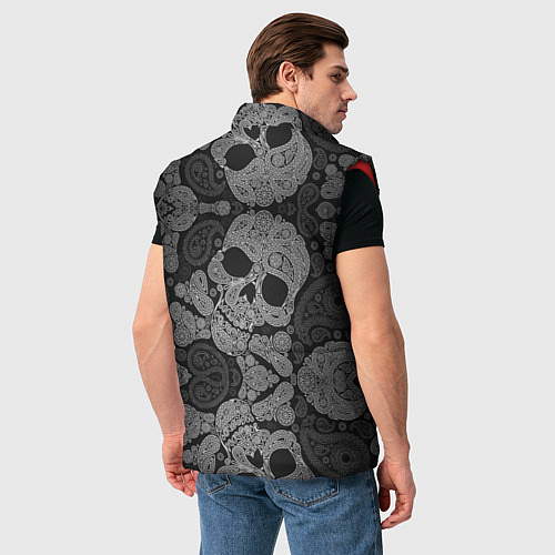 Мужской жилет Абстрактные черепа пейсли / 3D-Красный – фото 4